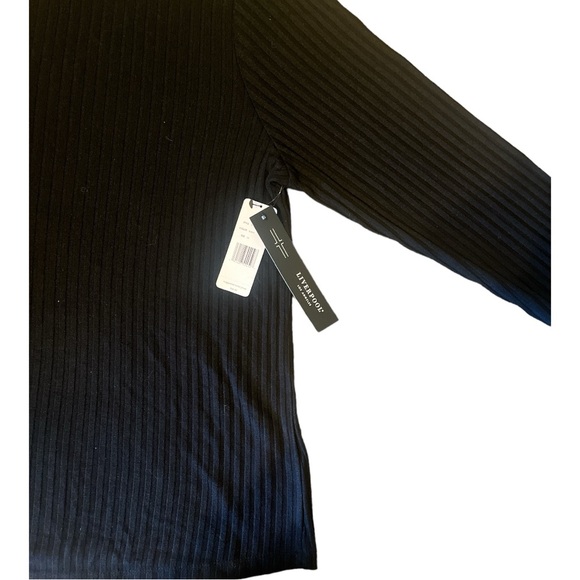 LIVERPOOL Los Angeles Women’s 2x Ribbed Mock neck lightweight top in black - Picture 4 of 5